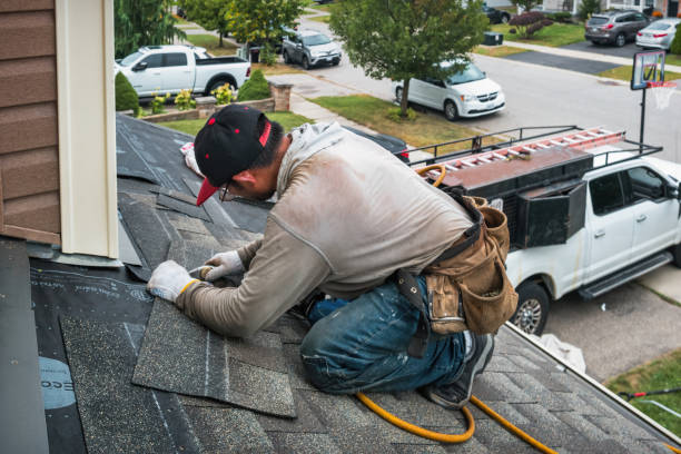 Professional Roof Installation technician working in Center Moriches, NY